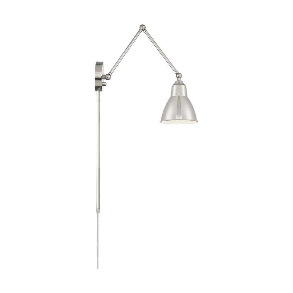 Fulton Swing Arm Lamp Polished Nickel w/ Switch 120v