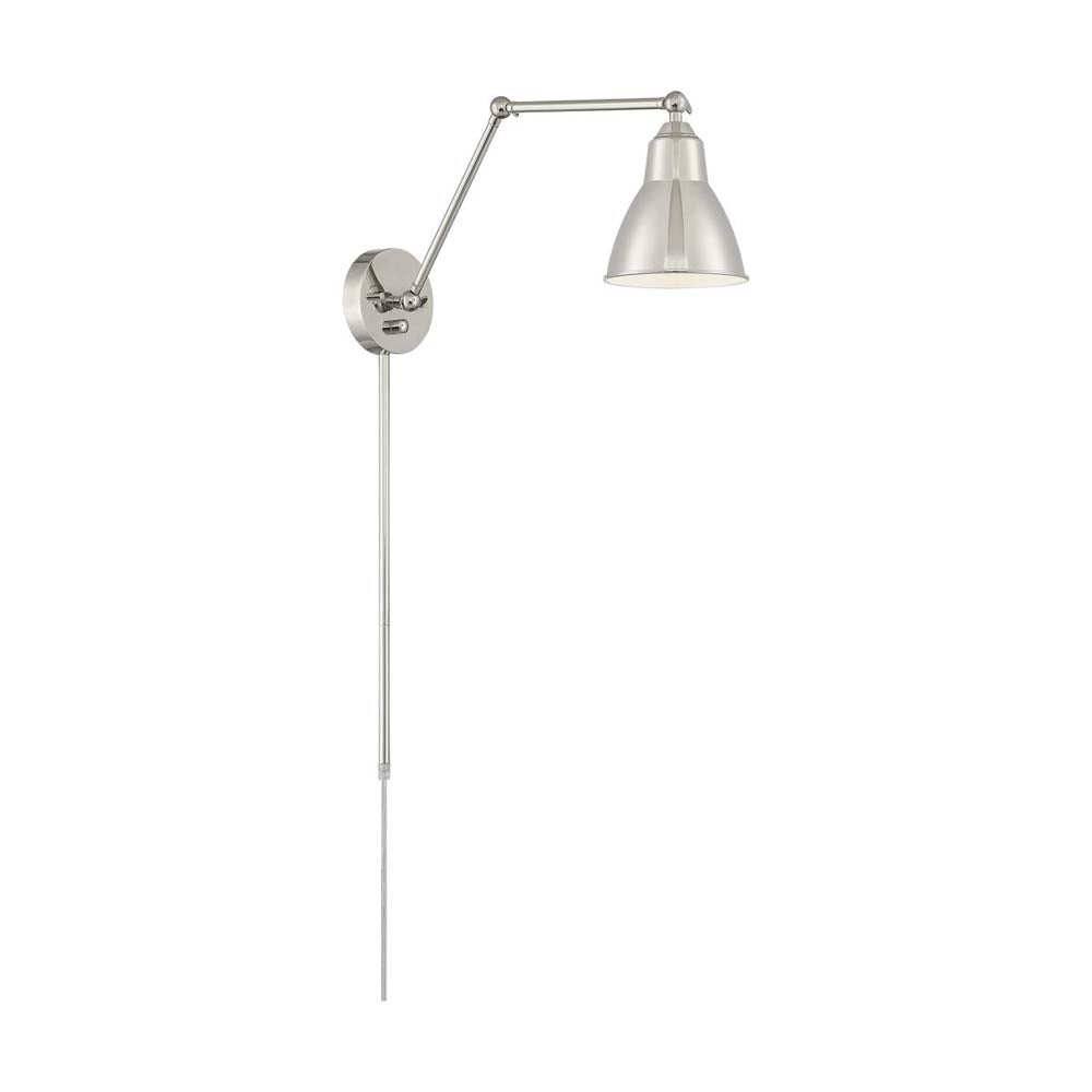Fulton Swing Arm Lamp Polished Nickel w/ Switch 120v