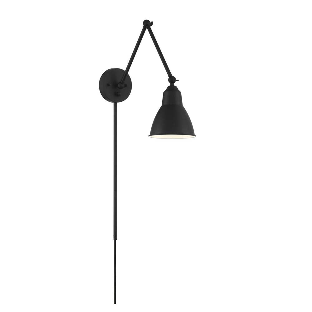 Fulton Swing Arm Lamp Matte Black w/ Switch 120v