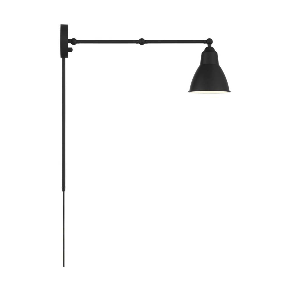 Fulton Swing Arm Lamp Matte Black w/ Switch 120v