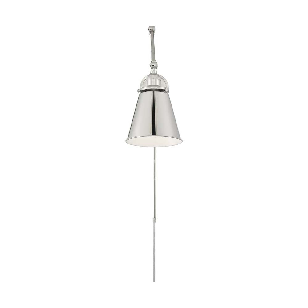Bayard Swing Arm Lamp Polished Nickel w/ Switch 120v