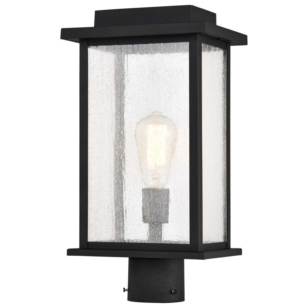Sullivan Outdoor 17-in Post Light Lantern Matte Black Finish w/ Clear Glass