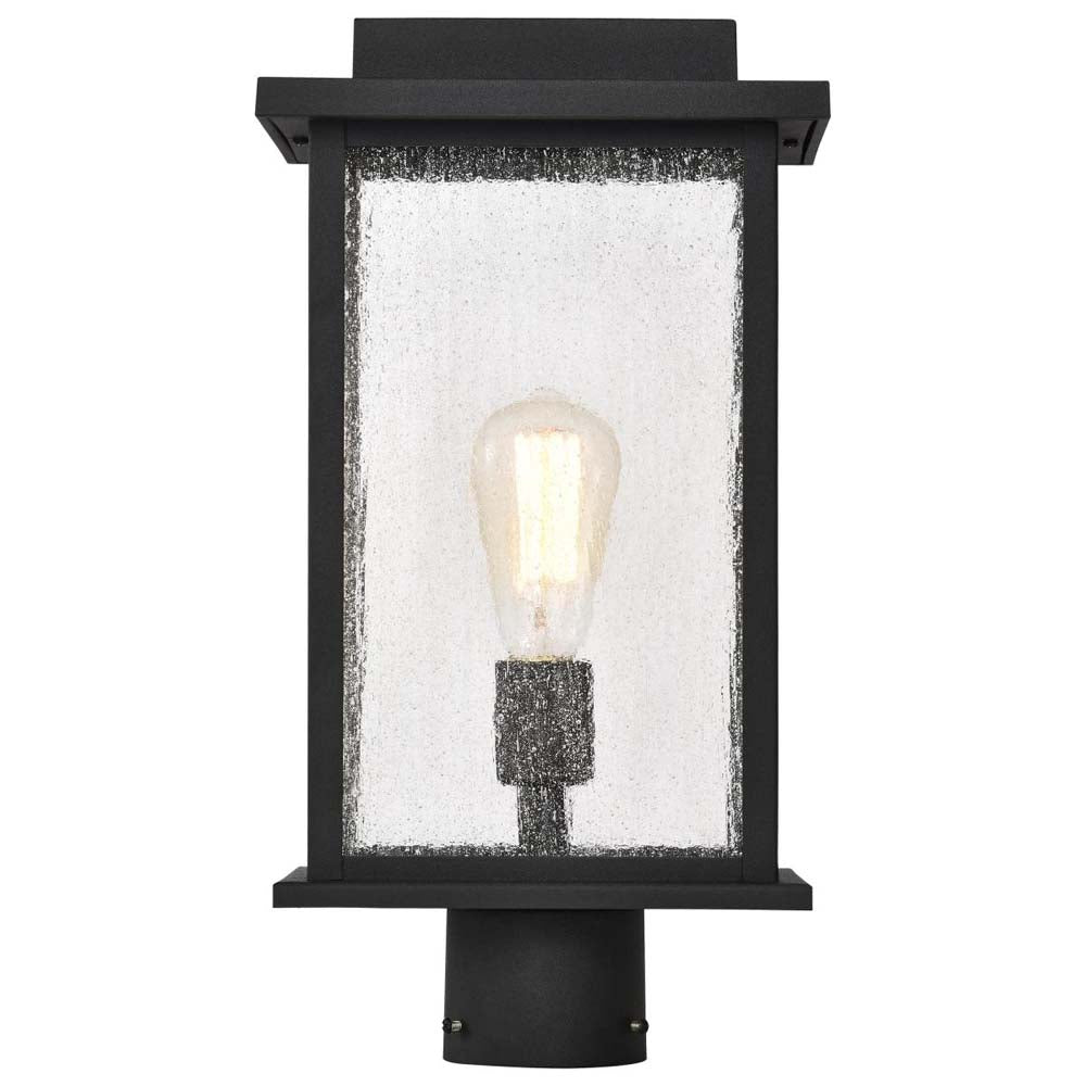 Sullivan Outdoor 17-in Post Light Lantern Matte Black Finish w/ Clear Glass