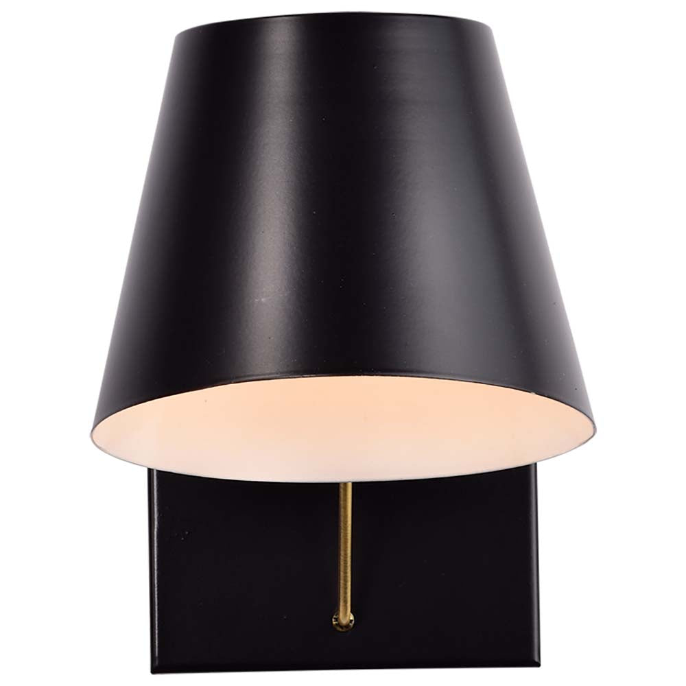 Baxter 1 Light Vanity Black with Burnished Brass