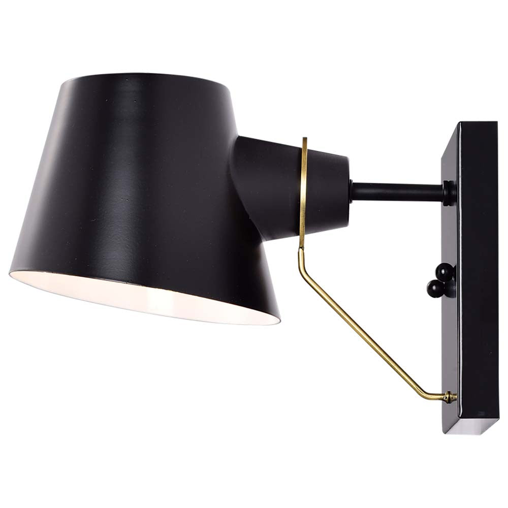 Baxter 1 Light Vanity Black with Burnished Brass