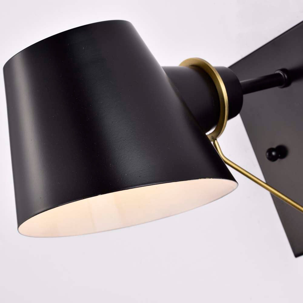 Baxter 1 Light Vanity Black with Burnished Brass