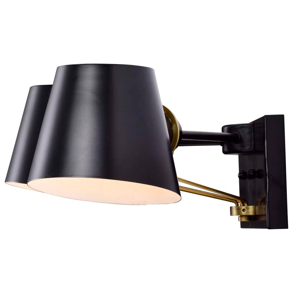 Baxter 3 Light Vanity Black with Burnished Brass