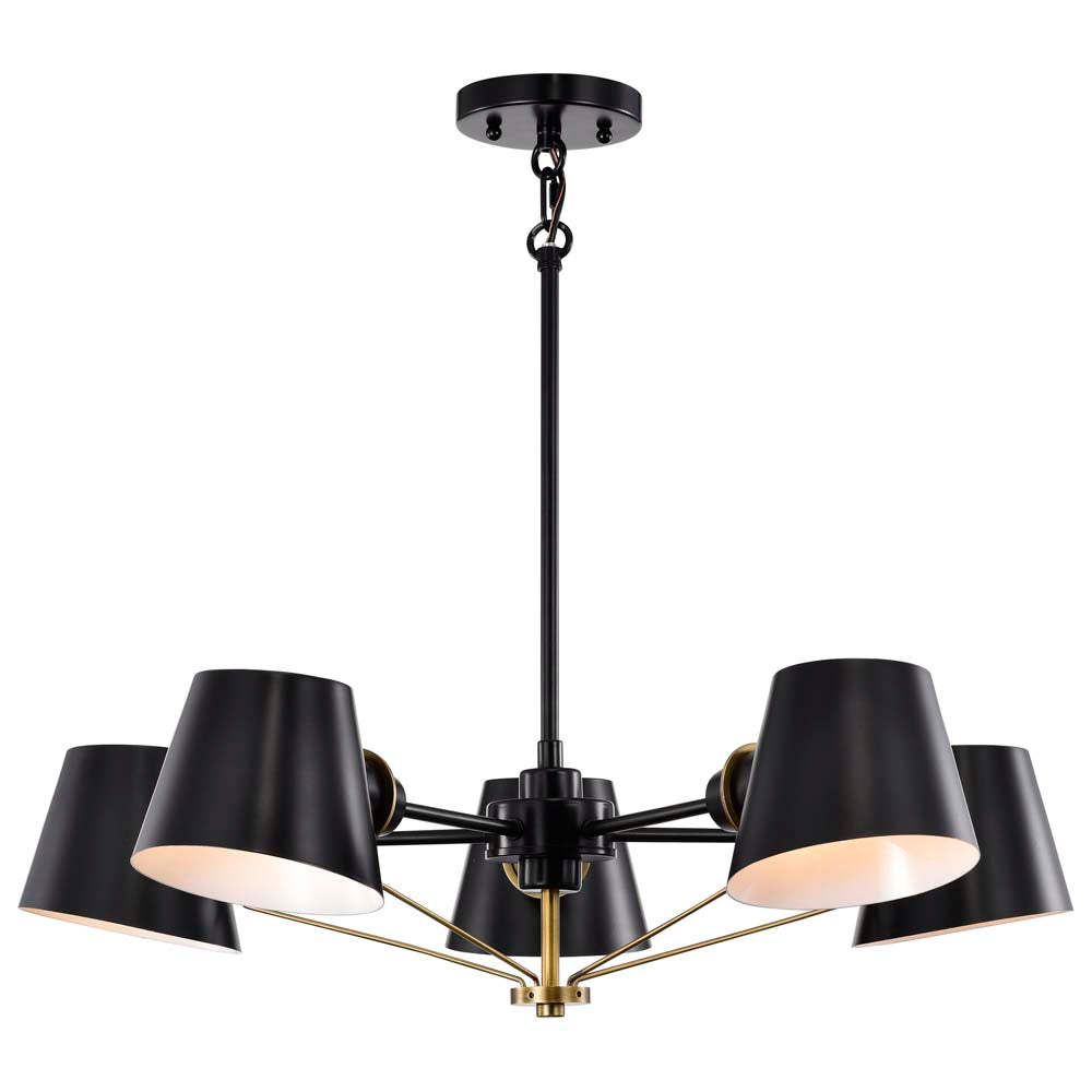 Baxter 5-Light Chandelier Black with Burnished Brass