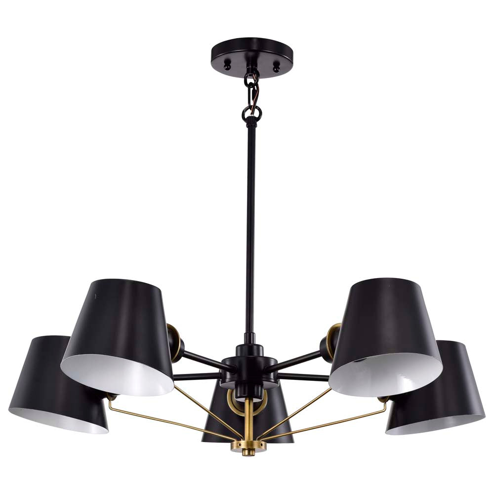 Baxter 5-Light Chandelier Black with Burnished Brass