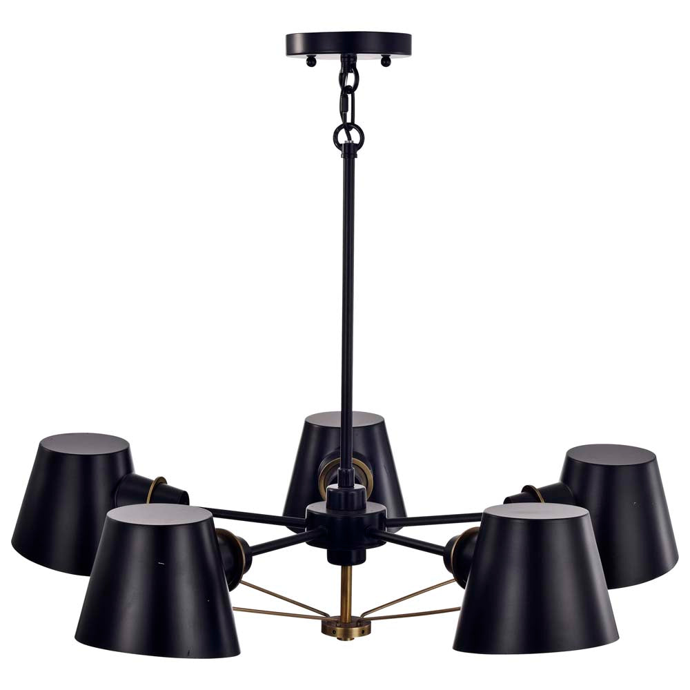 Baxter 5-Light Chandelier Black with Burnished Brass
