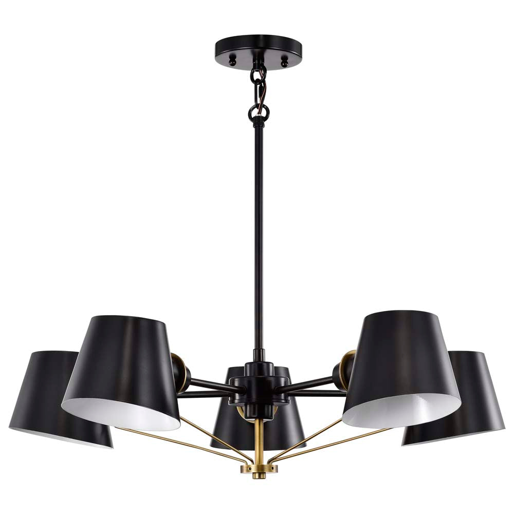 Baxter 5-Light Chandelier Black with Burnished Brass