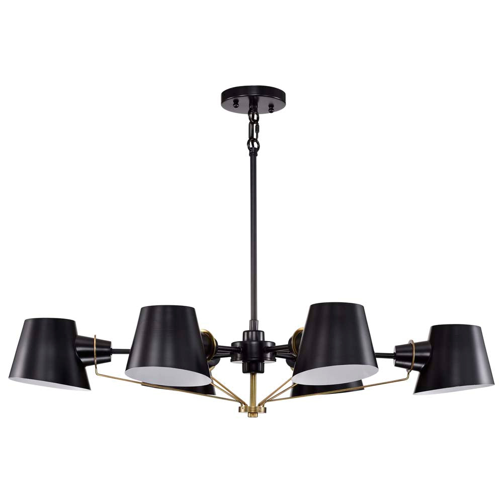 Baxter 6-Light Oval Chandelier Black with Burnished Brass