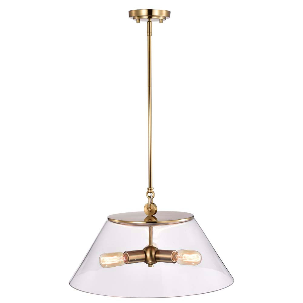 Dover 3-Light Large Pendant Vintage Brass with Clear Glass