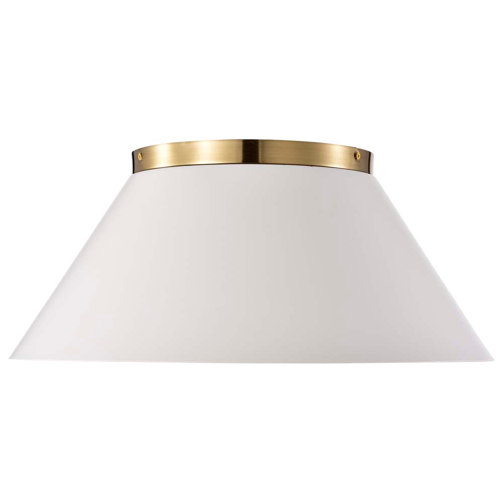 Dover 3-Light Large Flush Mount White with Vintage Brass