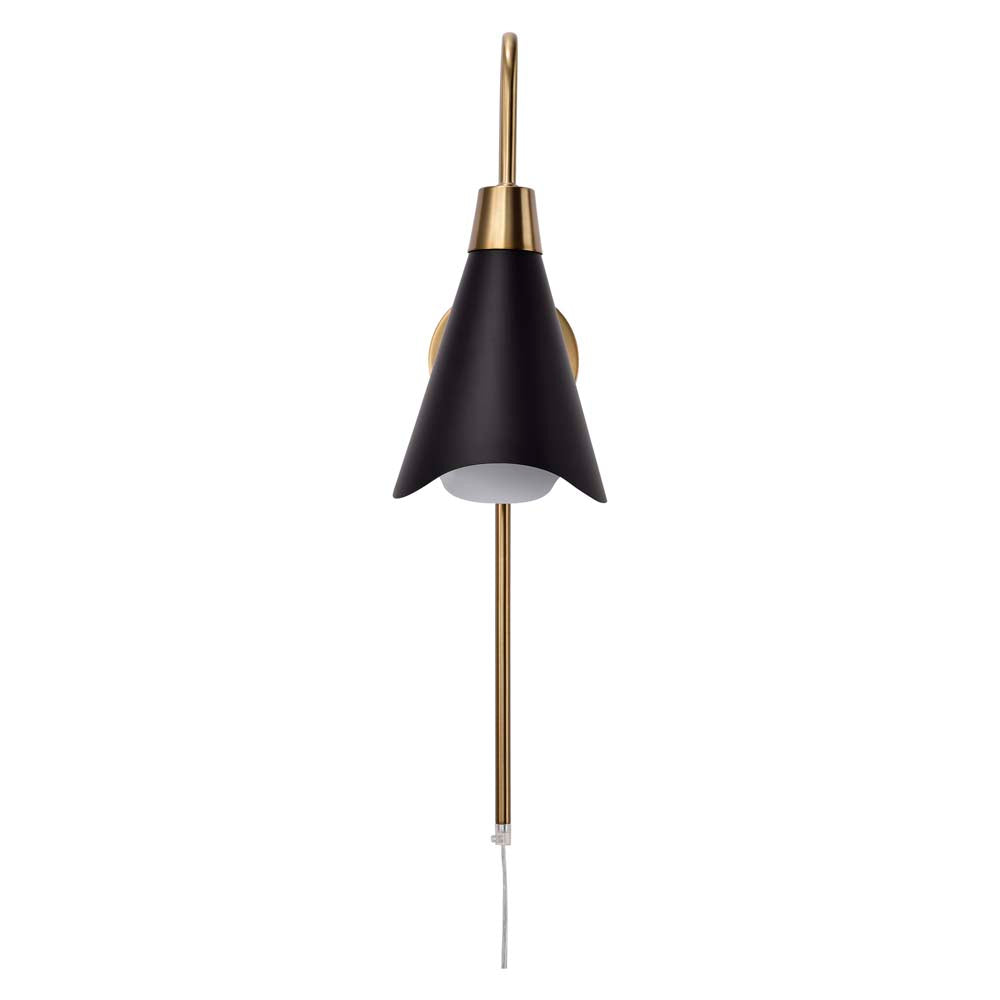 Tango 1-Light Wall Sconce Matte Black with Burnished Brass