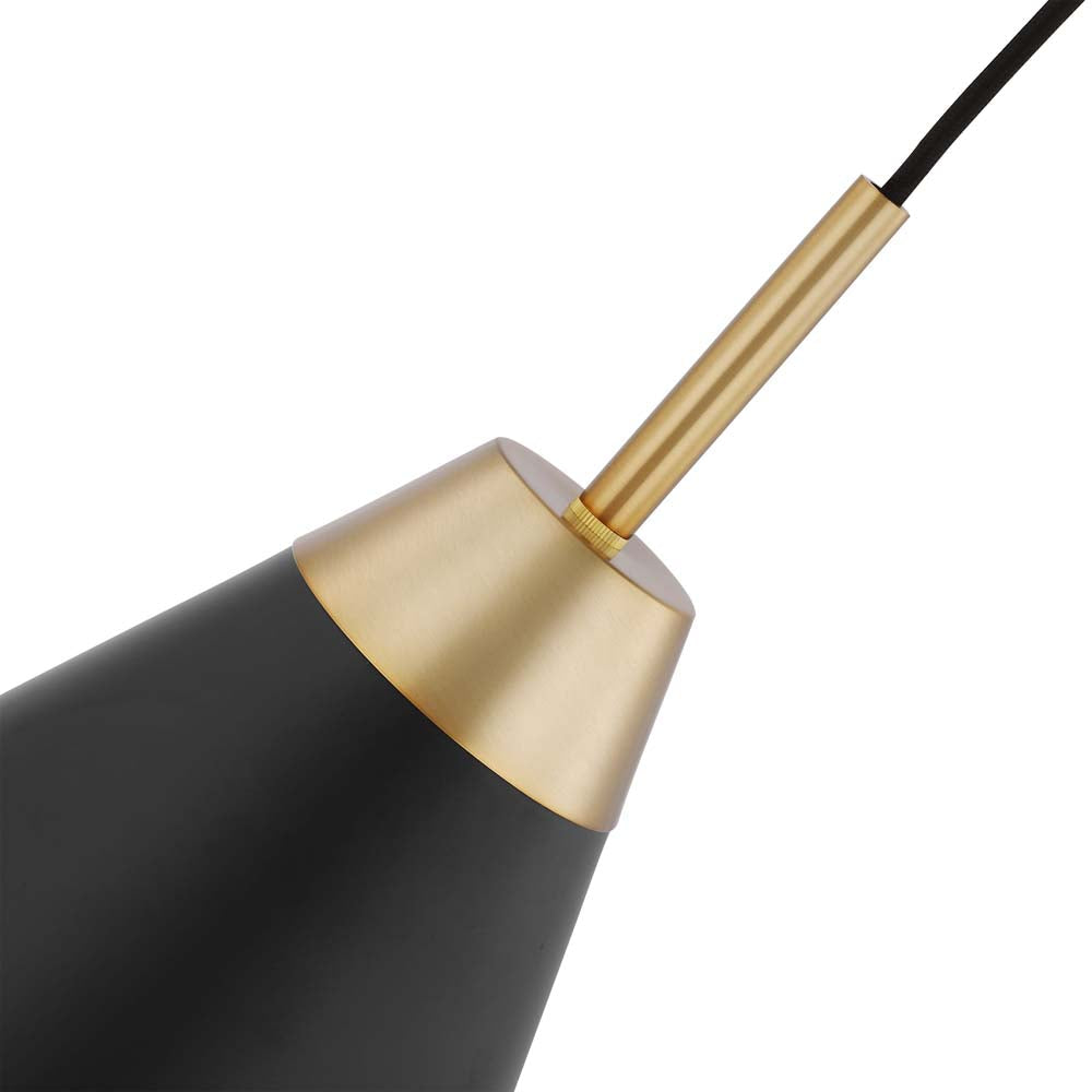 Tango 1-Light Medium Pendant Matte Black with Burnished Brass