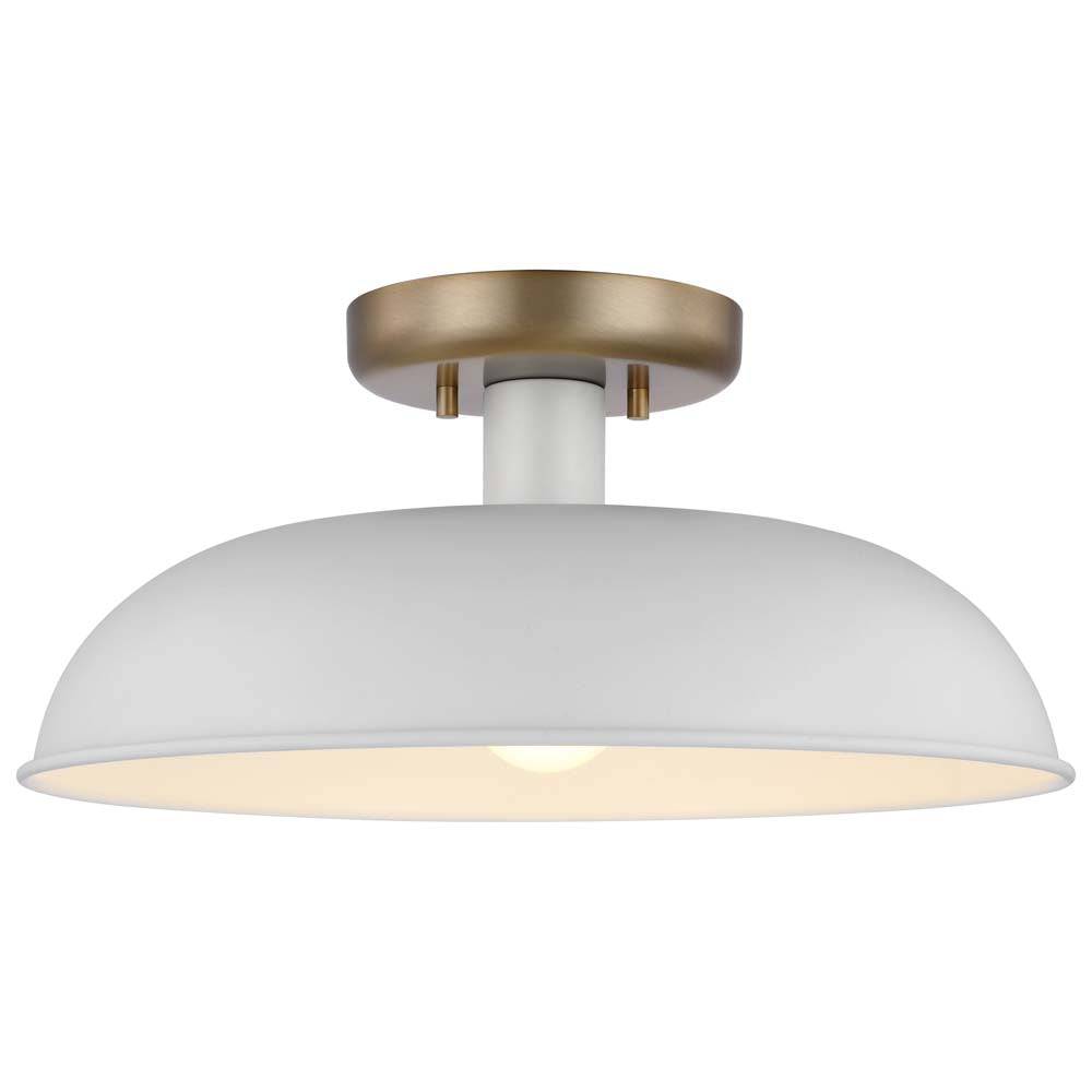 Colony 1-Light Small Semi-Flush Mount Fixture Matte White