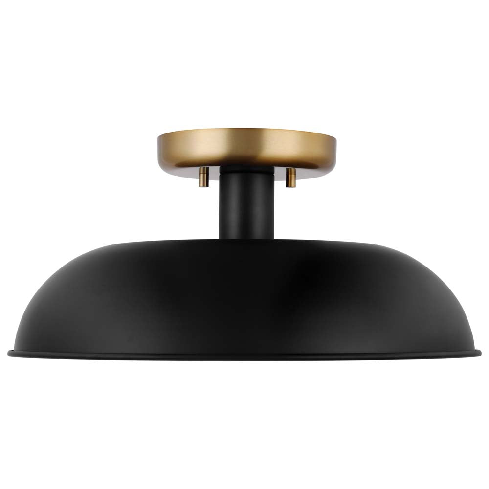 Colony 1-Light Small Semi-Flush Mount Fixture Matte Black
