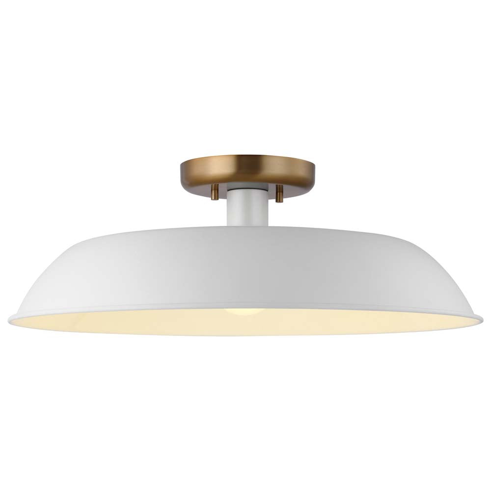 Colony 1-Light Medium Semi-Flush Mount Fixture Matte White