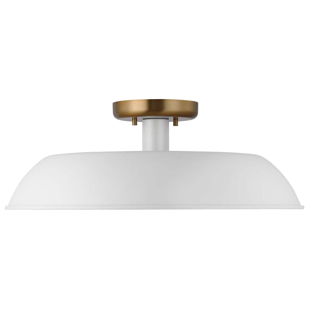 Colony 1-Light Medium Semi-Flush Mount Fixture Matte White