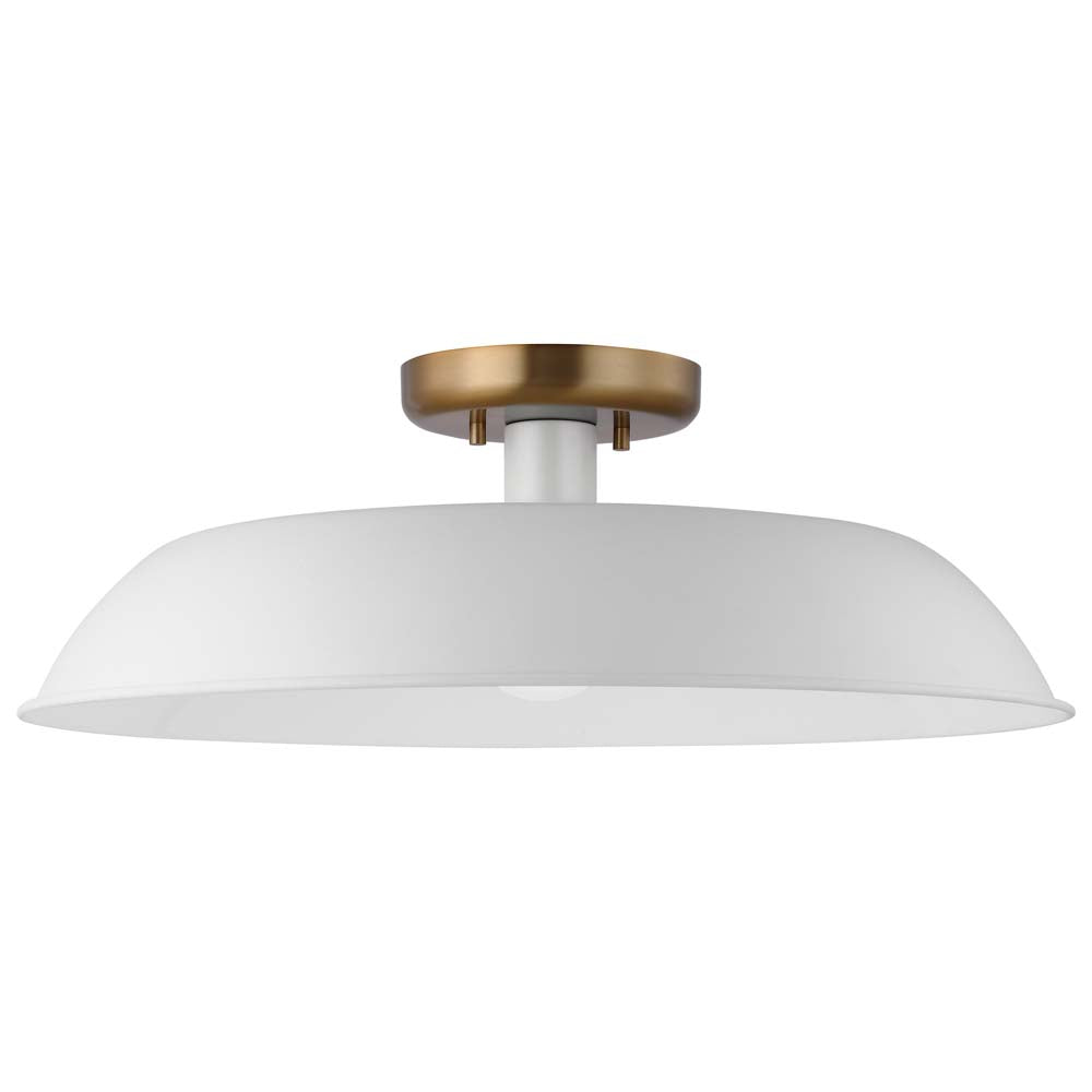 Colony 1-Light Medium Semi-Flush Mount Fixture Matte White