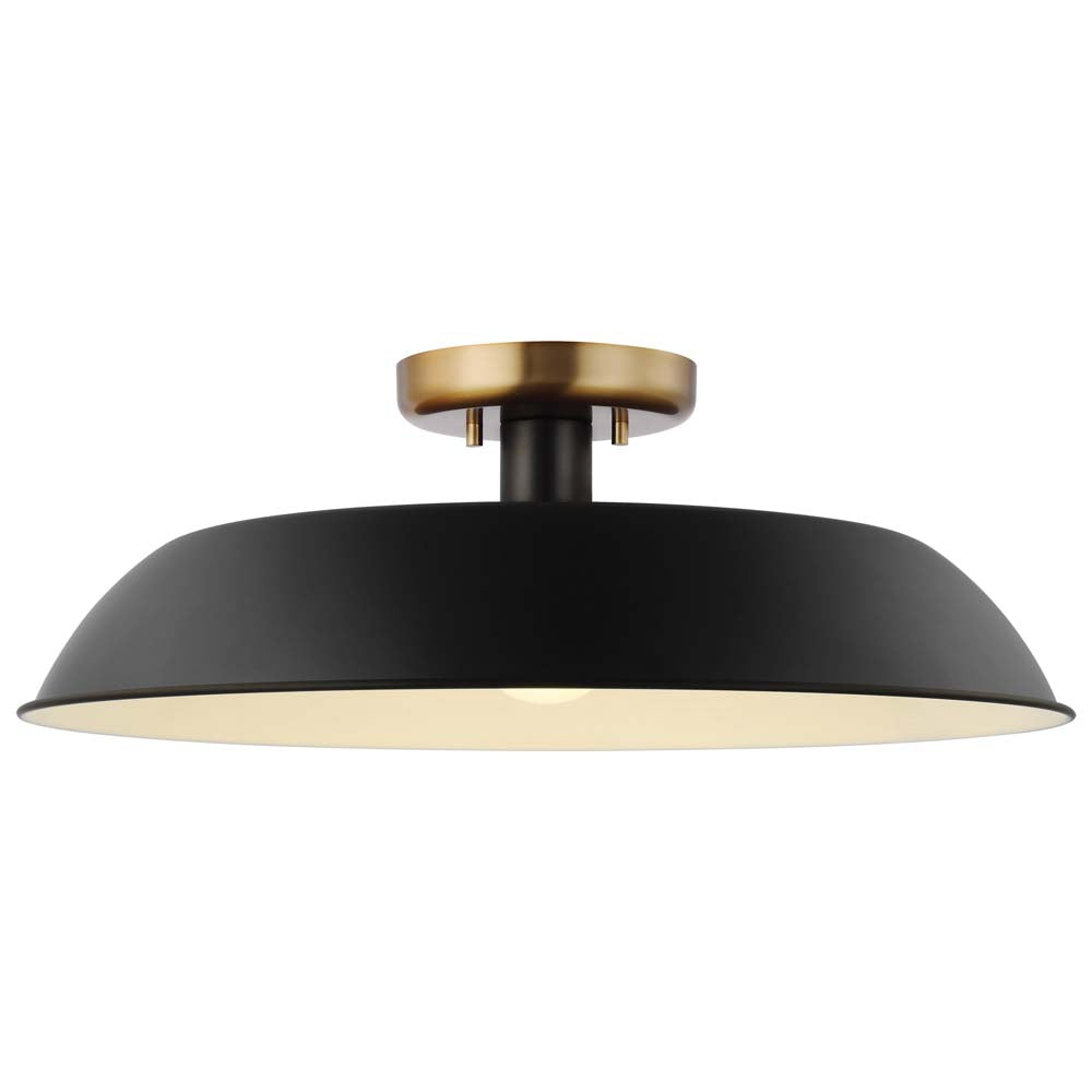 Colony 1-Light Medium Semi-Flush Mount Fixture Matte Black