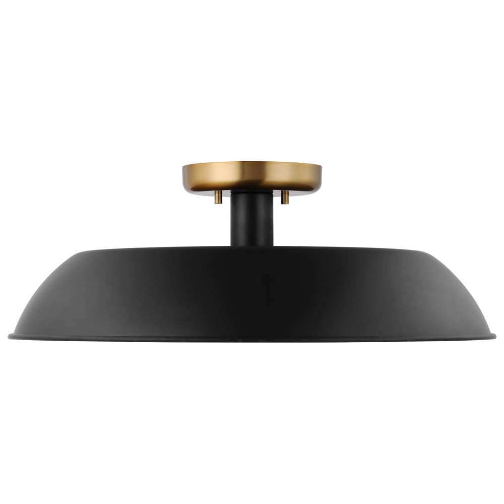 Colony 1-Light Medium Semi-Flush Mount Fixture Matte Black
