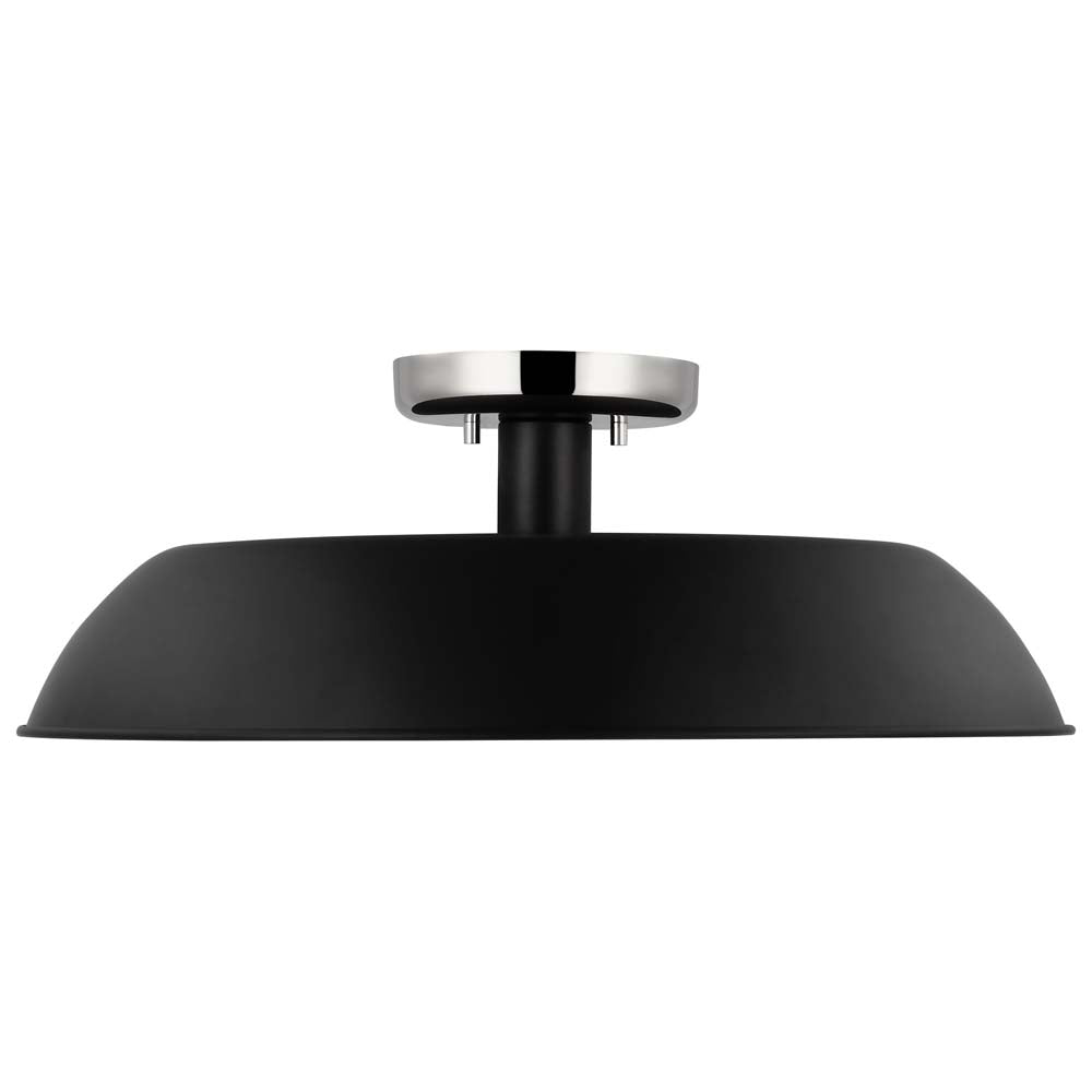 Colony 1-Light Medium Semi-Flush Mount Fixture Matte Black