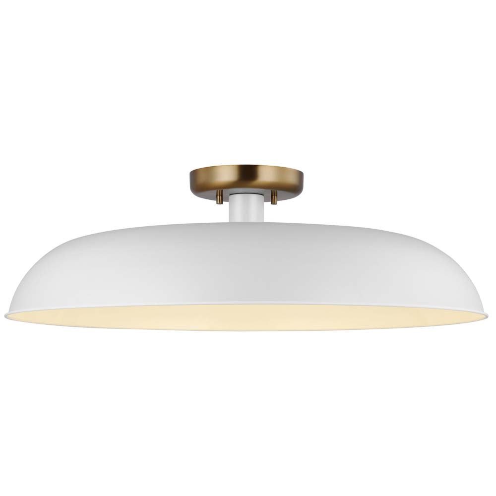 Colony 1-Light Large Semi-Flush Mount Fixture Matte White