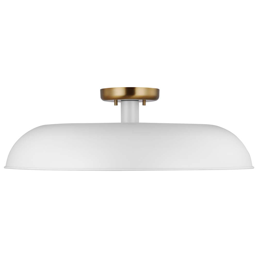 Colony 1-Light Large Semi-Flush Mount Fixture Matte White