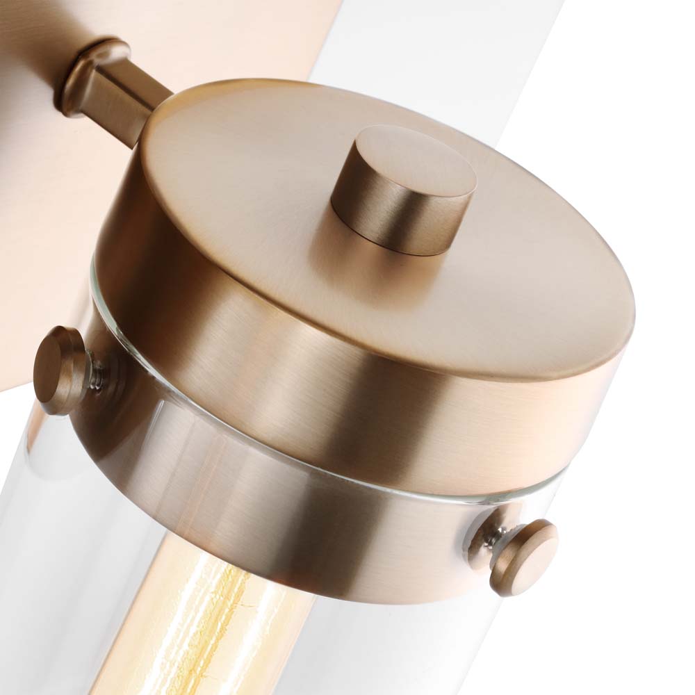 Intersection 3-Light Vanity Burnished Brass with Clear Glass