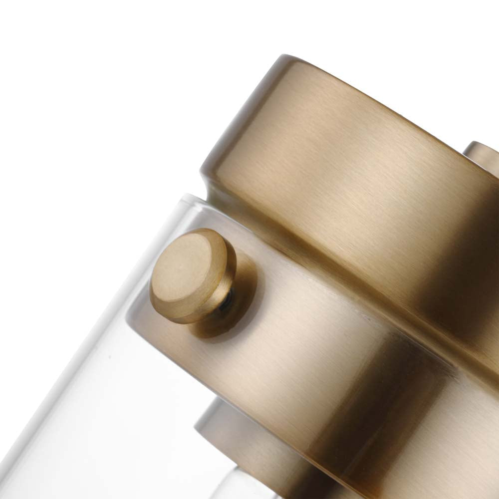 Intersection 4-Light Vanity Burnished Brass with Clear Glass
