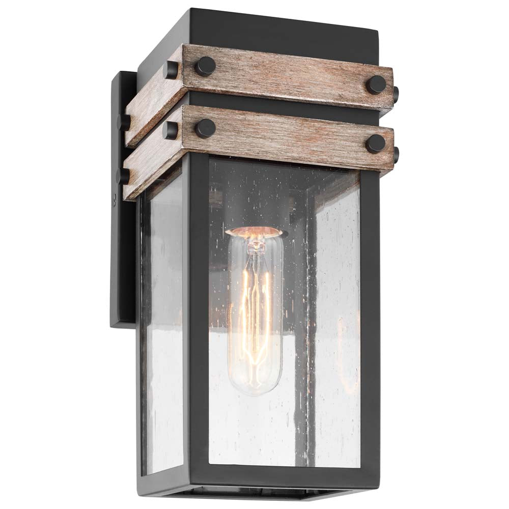 Homestead Small Wall Lantern Matte Black with Clear Seeded Glass