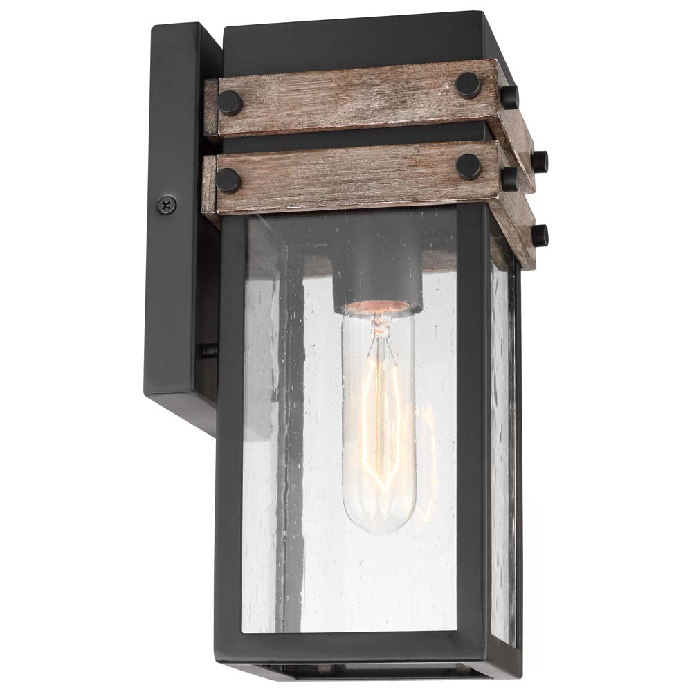 Homestead Small Wall Lantern Matte Black with Clear Seeded Glass