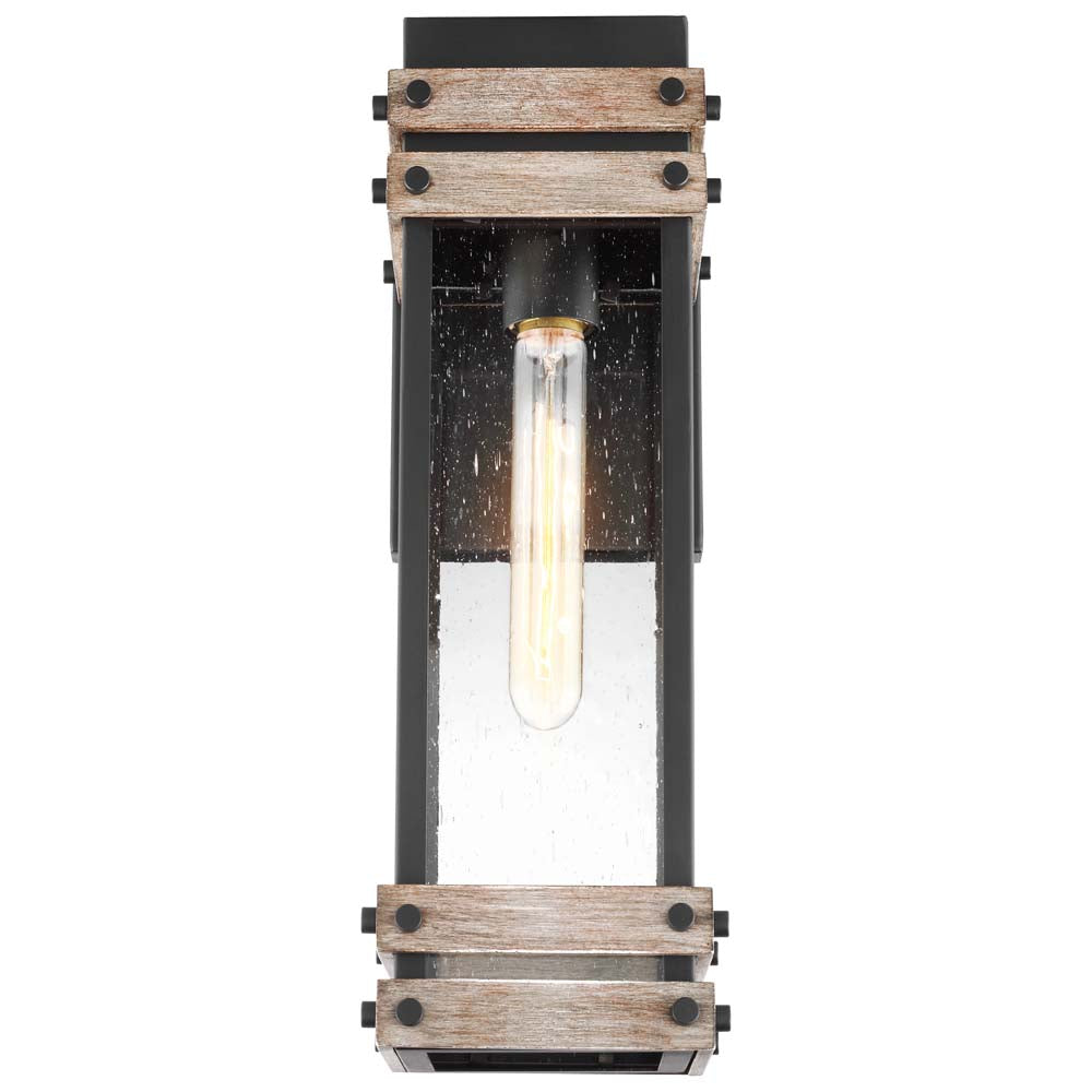 Homestead Medium Wall Lantern Matte Black with Clear Seeded Glass