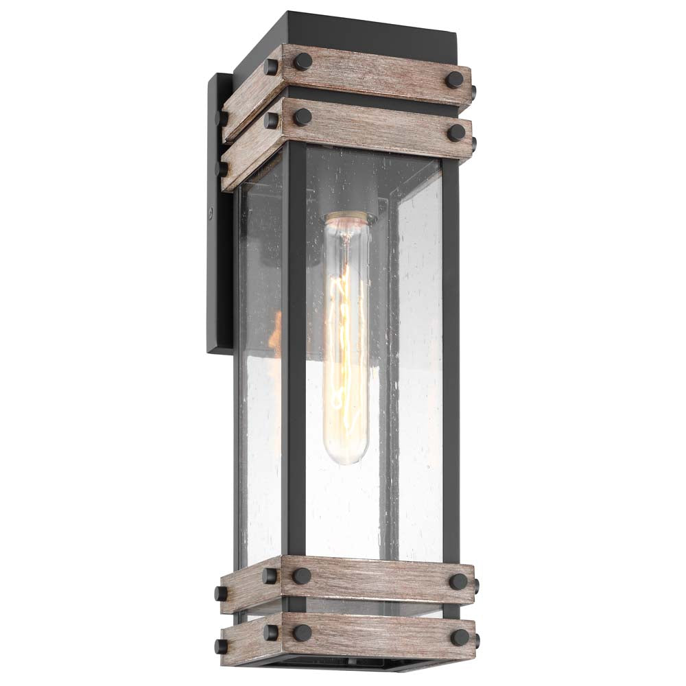 Homestead Medium Wall Lantern Matte Black with Clear Seeded Glass