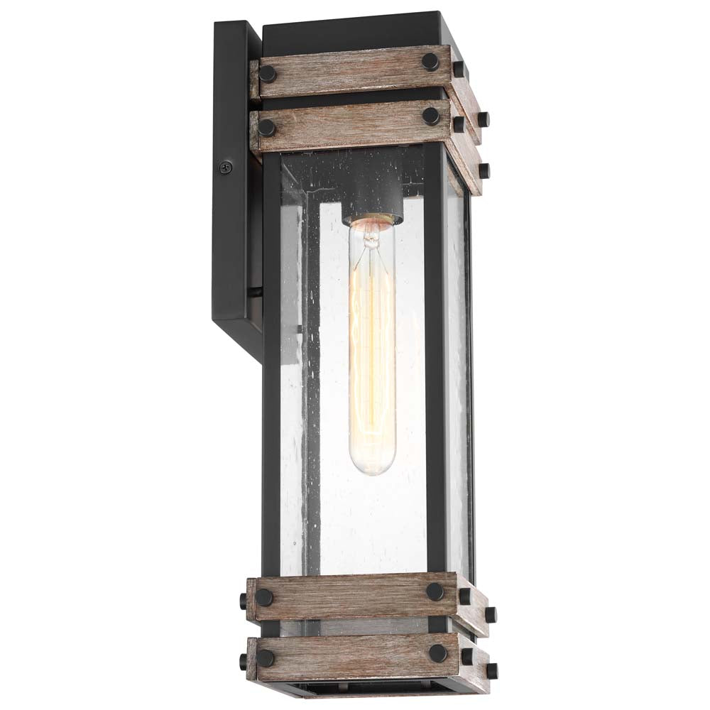 Homestead Medium Wall Lantern Matte Black with Clear Seeded Glass