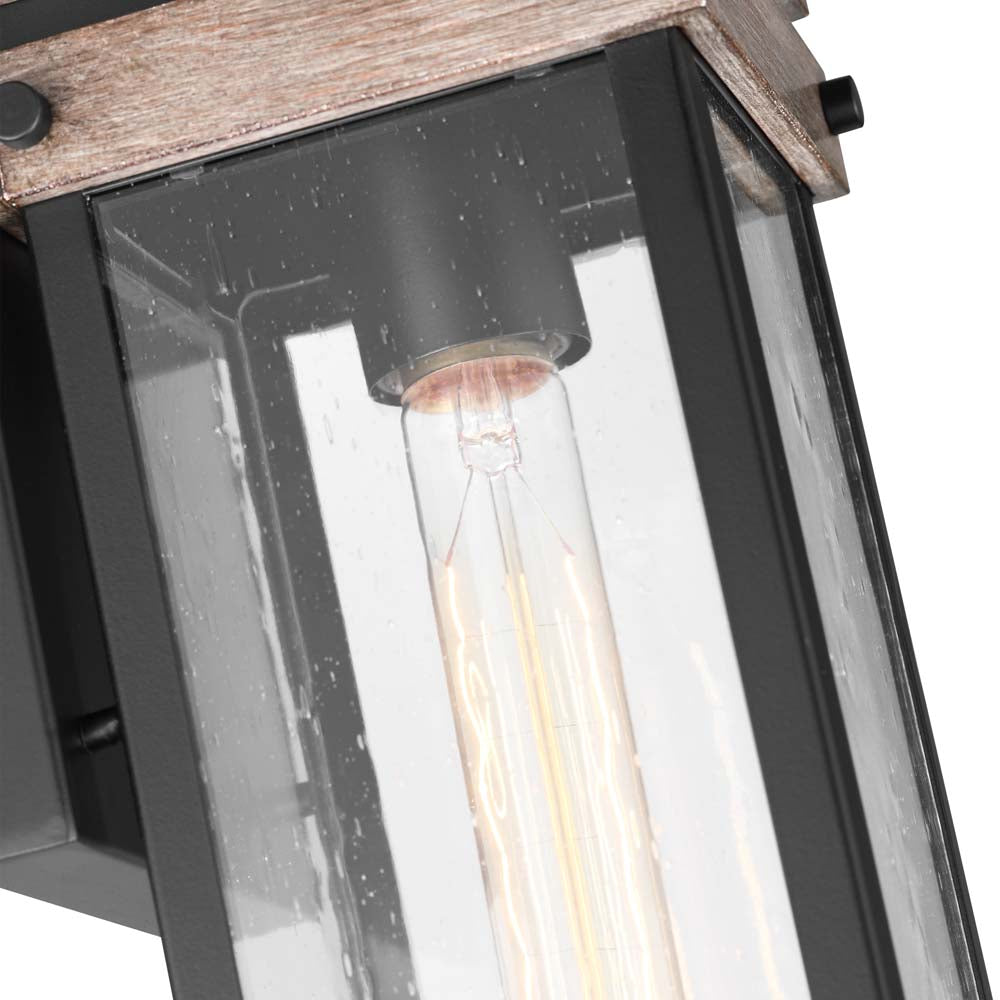 Homestead Medium Wall Lantern Matte Black with Clear Seeded Glass