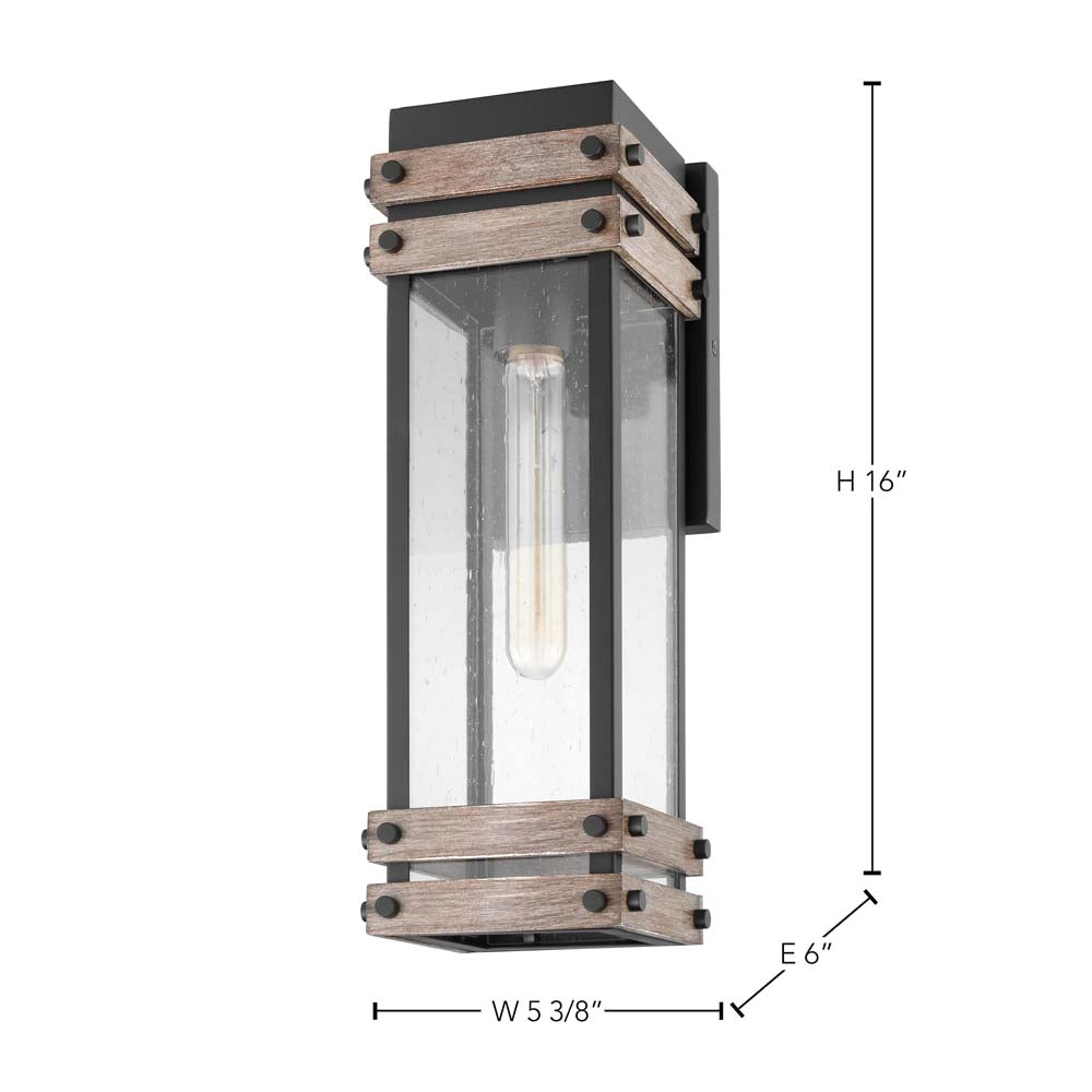 Homestead Medium Wall Lantern Matte Black with Clear Seeded Glass