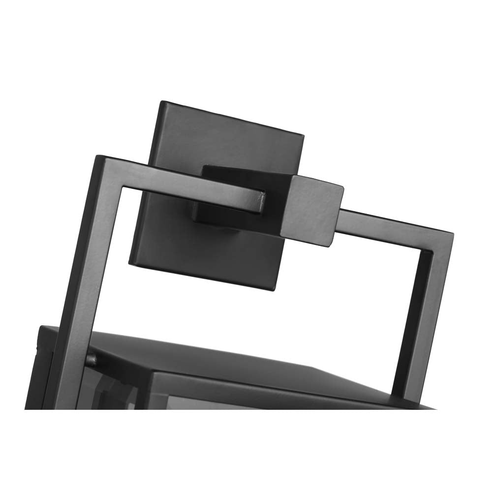 Exhibit Large Wall Lantern Matte Black w/ Clear Beveled Glass