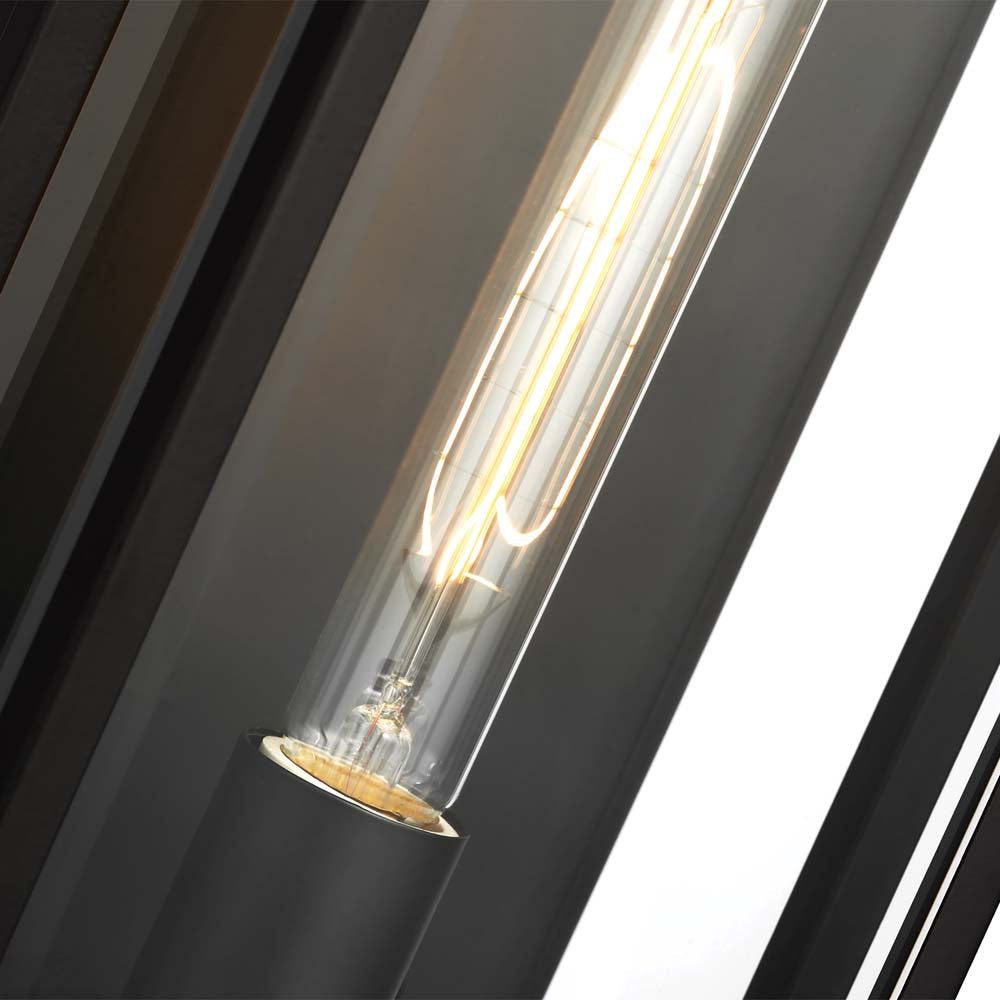 Exhibit Large Wall Lantern Matte Black w/ Clear Beveled Glass