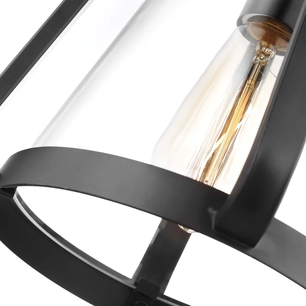 Everett 1-Light 10-in Pendant Matte Black with Clear Glass