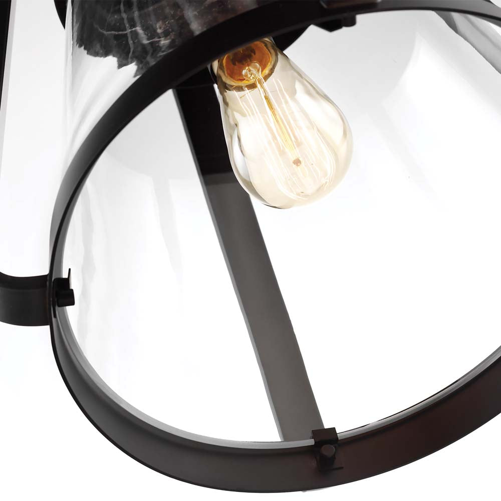 Everett 1-Light 14-in Pendant Matte Black with Clear Glass