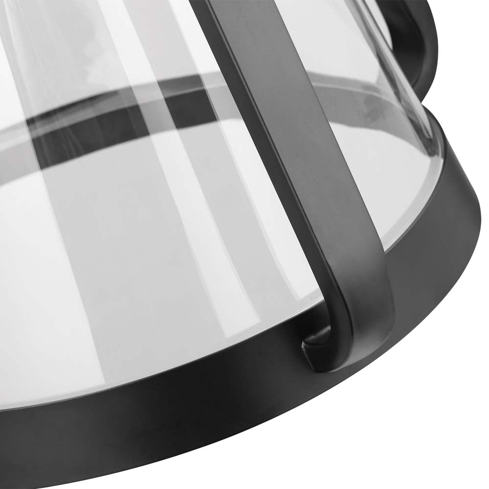 Everett 1-Light 18-in Pendant Matte Black with Clear Glass