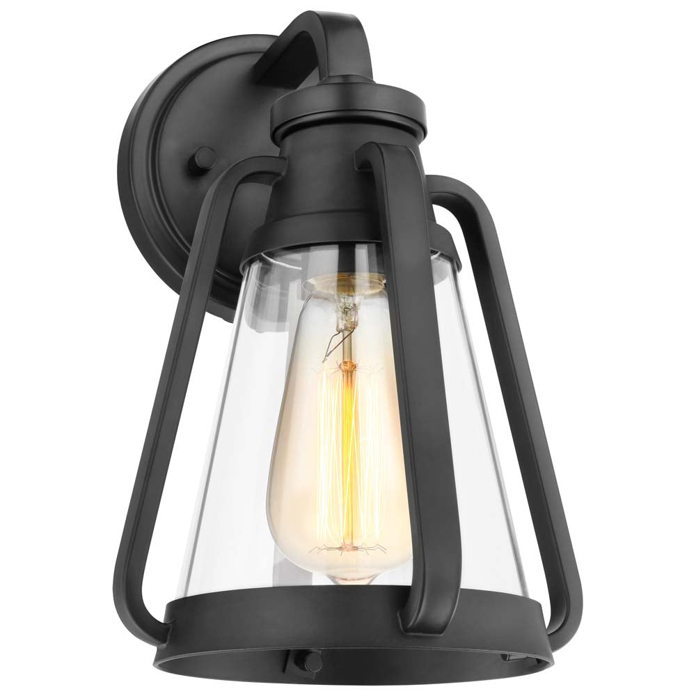 Everett 1-Light Small Wall Sconce Matte Black with Clear Glass