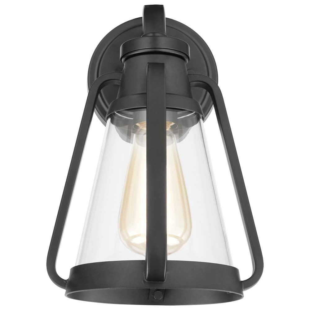 Everett 1-Light Small Wall Sconce Matte Black with Clear Glass