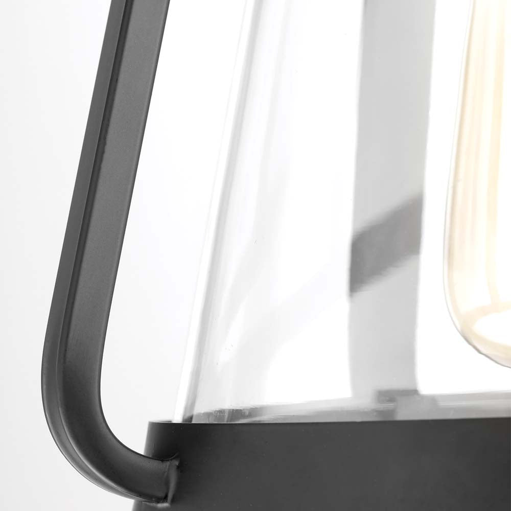 Everett 1-Light Large Wall Sconce Matte Black with Clear Glass