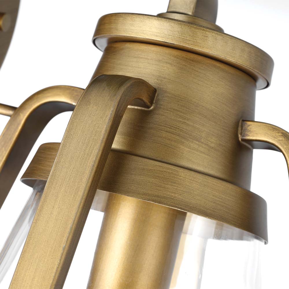 Everett 1-Light Large Wall Sconce Natural Brass with Clear Glass