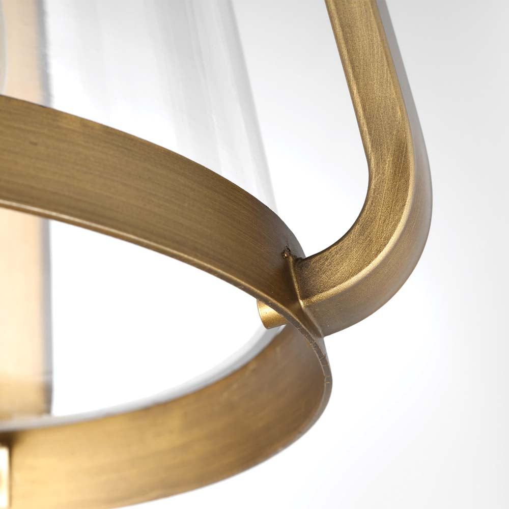 Everett 1-Light Large Wall Sconce Natural Brass with Clear Glass