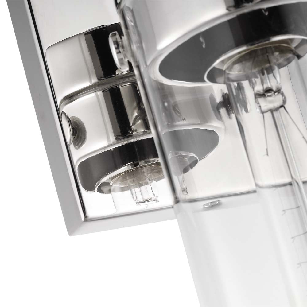 Intersection 2-Light Vanity Polished Nickel with Clear Glass